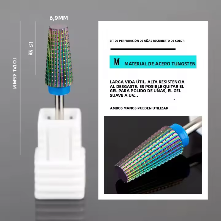 Herramienta De Dientes Cruzados 5 En 1 Para Uñas En Acero Tungsteno Accesorio Para Manicura Eliminador De Gel UV Para Taladro - 1