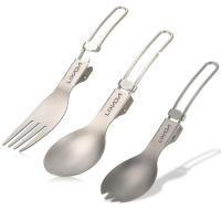 Lixada Cuchara De Titanio Plegable Ultraligera Para Exteriores Y Camping Utensilios De Mesa Portátiles Para Comida Y Frutas - details 0