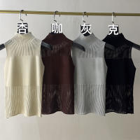 Top De Hombros Descubiertos Para Mujer Cuello Alto Tejido Semi Transparente Estilo Y2K Aesthetic Grunge Moda De Los 90 - details 5