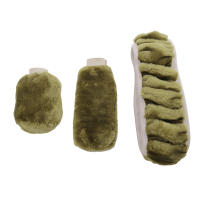 Cubierta De Volante De Coche Personalizada 3pcs Color Sólido Plush Accesorios Para Decoración Automóvil Adecuado Para Mujeres - details 7
