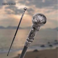 Bastón De Moda De Plata Con Mango Redondo Elegante Para Fiesta Y Decoración Cruzado De 93cm Con Punta De Goma Material De Eje De Acero - details 0