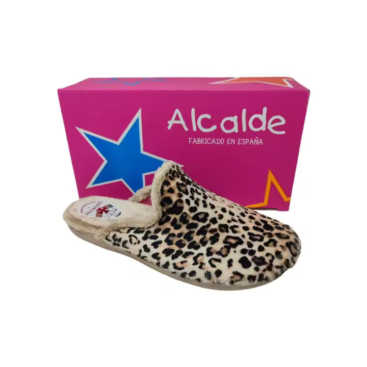 Zapatillas de Casa de Mujer con Dibujo de Leopardo y Cebra - Marca Alcalde: Comodidad y Estilo para el Hogar - 1