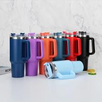 Botella De Agua Aislada De Acero Inoxidable De 40oz Con Mango  De Bebida Para Verano Y Exterior Mantén Frío Con Tapón Y Pajita Mug - details 4