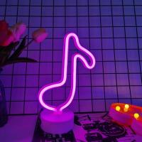 Luz De Neón Con Notas Musicales USB O Alimentada Por Baterías Estilo Moderno Para Decoración De Escritorio Fiestas Boda Dormitorio Creativa - details 5