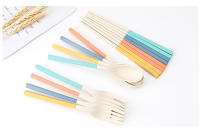 Juego De Cubiertos Portátil Desmontable 4 Piezas Cuchillo Cuchara Tenedor Palillos Set De Cocina Para Viajes Picnics Camping - details 9