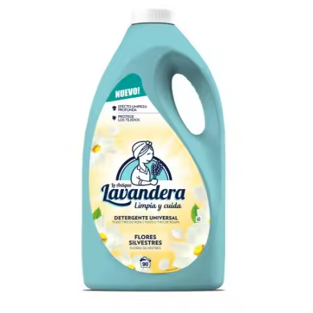 La Antigua Lavandera Detergente Liquido 90 dosis universal todo tipo de ropa 4.500L - 1
