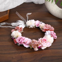 Corona De Flores Artificiales Para Novia Y Mujeres Adorno De Cabeza De Novia Diadema De Flores Tamaño M Accesorio Para El Cabello De Fiesta - details 11