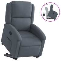 vidaXL Sillón reclinable elevable terciopelo Gris claro, Gris oscuro, Sillon Dormitorio Sillon Comodos Silla Relax Sillón Sofá - details 1