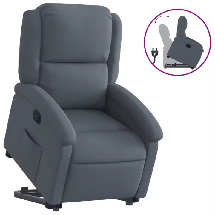 vidaXL Sillón reclinable elevable terciopelo Gris claro, Gris oscuro, Sillon Dormitorio Sillon Comodos Silla Relax Sillón Sofá - 1