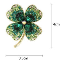 Broche De Cuatro Hojas Con Cristales Para Mujer Moda Accesorios De Ropa Para Fiestas Y Eventos Joyería De Moda - details 4