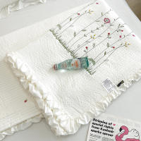 Cubierta De Edredón De Verano Con Bordado De Flores Y Volantes Estilo Princesa Coreana 1/3Pc Fundas Para Edredón Microfibra Seda 400TC Sin Alérgenos Para Adultos - details 7