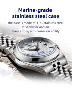 Reloj Mecánico Automático ADDIESDIVE Para Hombre Resistente Al Agua De 10 Barra Material De Pulsera Y Carcasa De Acero Inoxidable Cristal De Zafiro Luminoso Dorado Estilo Casual Y De Negocios - details 9