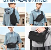 Riñonera Grande Negra para hombre, con Correa ajustable, impermeable, ideal para senderismo, jogging y Viajes. - details 4