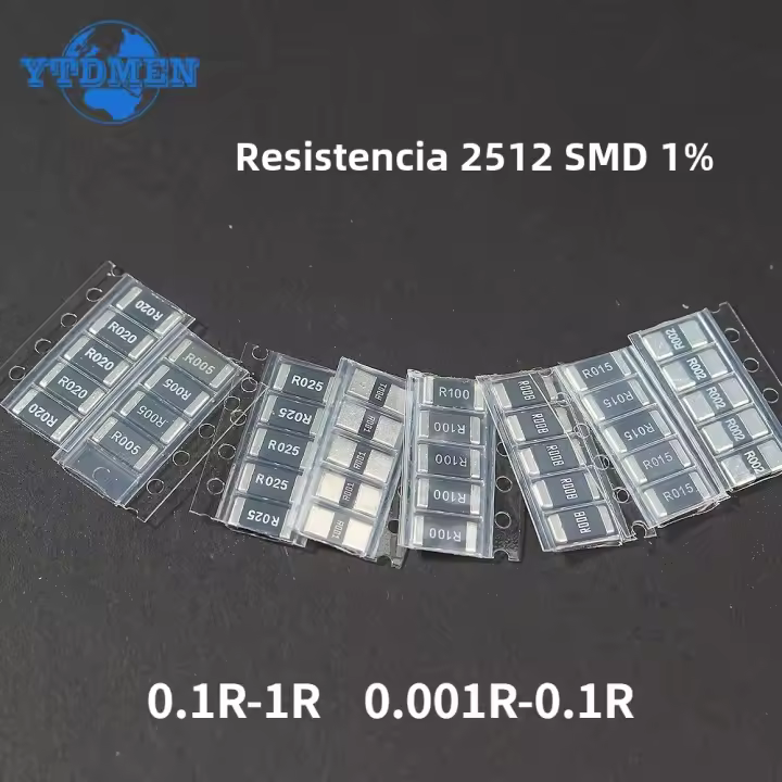 Kit De Resistores SMD 2512 1% Aleación Resistencia 0.1R-1R 0.001R ~ 0.1R Assorted R001 R002 R005 R008 R010 R050 R100 R150 R200 R500 50PCS - 1