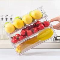 Organizador De Cajones Transparente Almacenamiento Para Frutas Alimentos Cosméticos Joyas Jars Piled up En El Frigorífico - details 16
