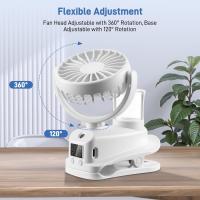 Ventilador nebulizador con clip y pantalla LED, de mano, 4 velocidades, USB (blanco) - details 4