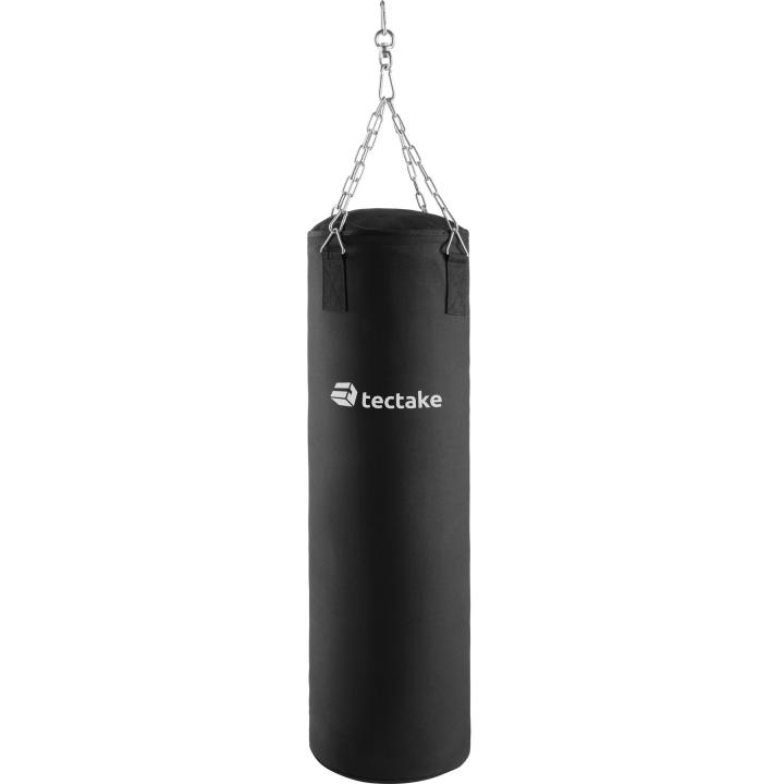 TECTAKE - Saco de Boxeo con Suspensión de Cadena, Cierre Giratorio, para Entrenamiento en Casa, Fitness, Saco Boxeo para MMA, Muay Thai, Fitness, Kick Boxing - 28 x 28 x 105 cm