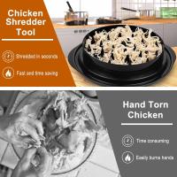 Chicken Shredder Tool, Chicken Meat Shreder with Brush Silicone Pad,Red Chicken Grinder for Pulled Pork, Beef (Black) - details 1
