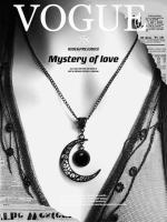 Collar con colgante de luna de cristal estilo punk, collar de aleación gótica oscura, regalo de joyería para Halloween, San Valentín, Navidad y Año Nuevo - details 3