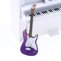 Guitarra Miniatura Electrónica Para Casa De Muñecas Accesorio De Escena Popular Modelo De Simulación En Madera - details 8