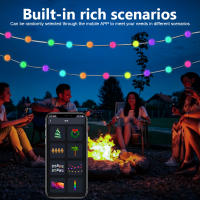 Luz De Cadena Inteligente RGB LED Exterior 5M 10M Para Jardín Decoración De Fiesta Y Vacaciones Control APP DIY Luces Twinkle - details 5