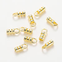 10Pcs Abrazaderas De Cierre Para Cordones De Cuero Y Cadena De Joyería DIY Platinadas En Latón Y Oro 14K/18K Con Anillo - details 1