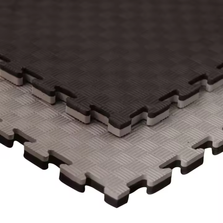 JOWY Tatami Puzzle 1x1m 2cm · Goma EVA Reversible Azul/Rojo o Negro/Gris · Modelo 5 líneas · Esterilla Artes Marciales, Fitness y Suelo Tatami Japonés - 1