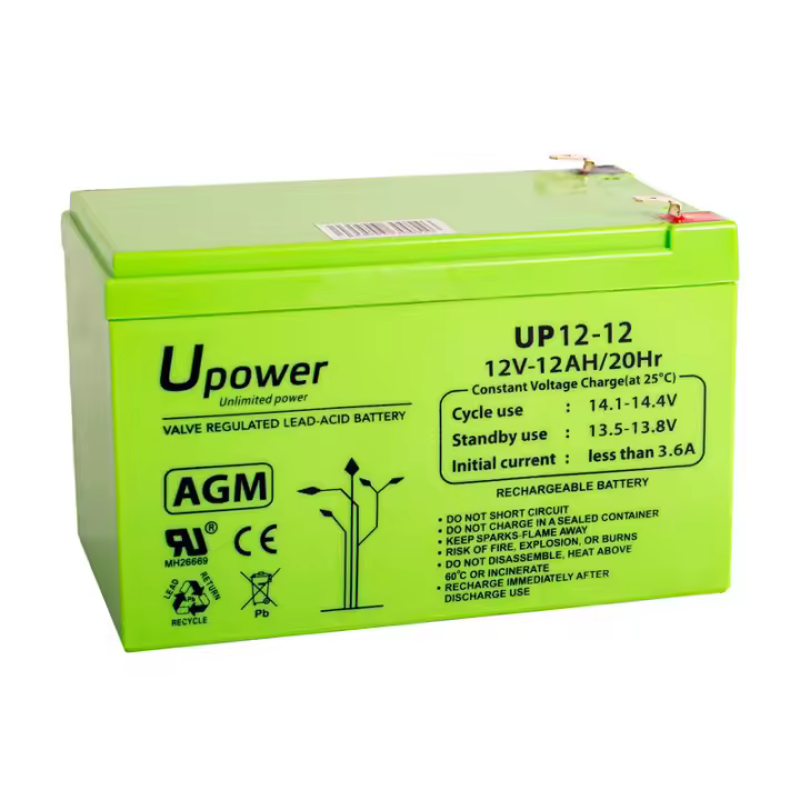 Batería U-Power AGM 12V 12Ah para Sais, Juguetes, Uso General y Sistemas de Alarma - 1