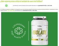 FULLGAS 100% ISOLATE Whey - 1.8Kg (REGALO CREATINA) Aislado de proteína de suero con materia prima Lacprodan® SP-9225 (Arla Foods). Alto contenido en proteínas, fácil disolución, sin azúcares añadidos, bajo en grasa, sin gluten y sin amino spiking - details 3
