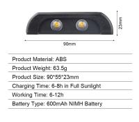 Lámpara De Pared Solar Para Jardín Y Valla Decorativa Luz Luminosa Hacia Arriba Y Abajo Impermeable Con 10/8/6/4 LEDs Iluminación Exterior - details 9