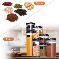 Juego De Botellas De Almacenamiento Para Comida Con Tapa Caja De Organización De Cocina Pila Desmontable Resistente a La Humedad Y Polvo Accesorio De Cocina Moderno Material Plástico Eco-amigable - details 7