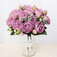 1pc Flores Artificiales De Seda Peonías Para Decoración De Vaso En Habitación Casa Bodas Navidad Accesorios De Fiesta - details 4
