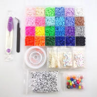 Kit De Joyería DIY Con 6000 Pcs De Bolas De Arcilla Polimérica De 6mm En 24 Colores Con Colgantes Y Cuerdas Elásticas - details 5