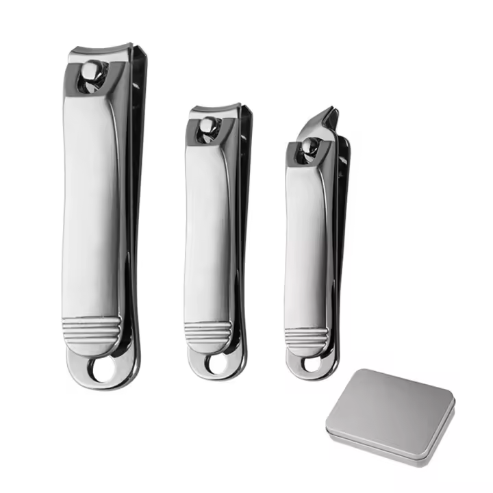 Juego de cortaúñas para uñas de los pies, paquete de 3 cortadores de uñas de acero inoxidable, kit de cortaúñas afilados para hombres y mujeres - 1