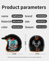 Casco De Motocicleta Retro UCHOOSE De Cuero PU Para Bicicleta Estilo Chopper Clásico Y Vintage Abierta 3/4 Unisex - details 5