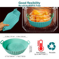 Almohadilla De Silicona Para Air Fryer 24/20cm Rellena Redonda Reutilizable Placa De Pizza Pato Frito Asador Ideal Para Horno Y Barbacoa - details 5