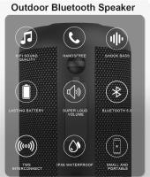Altavoz Bluetooth portátil, altavoz de sonido Estéreo inalámbrico subwoofer waterproof, Viajes para, Al Aire Libre, hogar y Fiesta, Negro - details 3