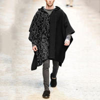 2025 nueva moda hombres top capa tendencia hombres capa chal capa abrigo tweed chaqueta - details 5