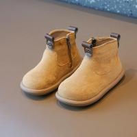 Botas De Niños Y Niñas Para Otoño Invierno Antideslizantes De Cuero Suave Con Plush Abajo Botines Casuales Para Niños - details 3