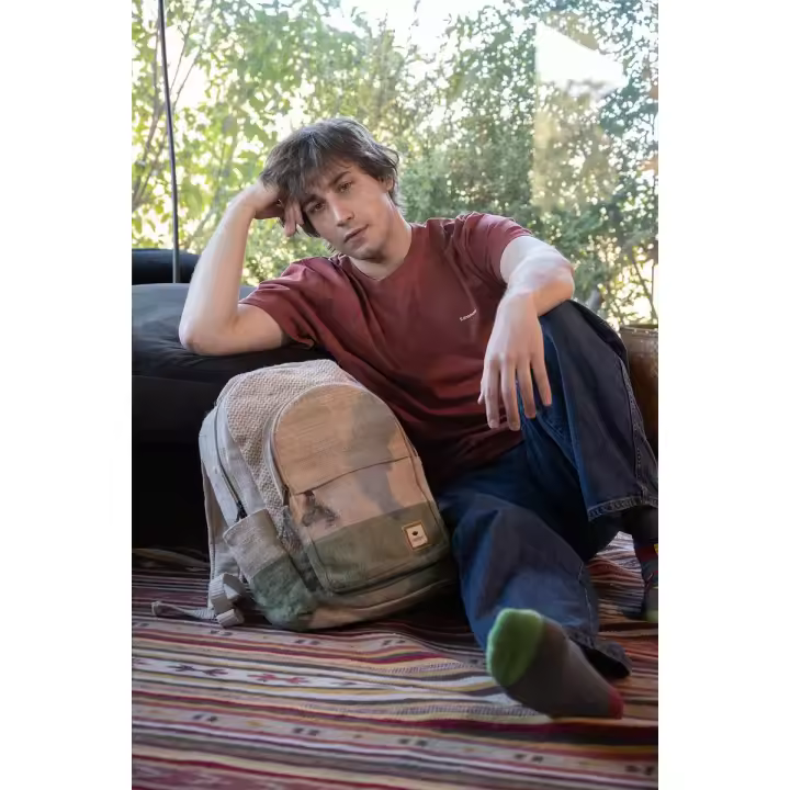Hemper Mochila Cañamo Annapurna Natural y Oliva - 1