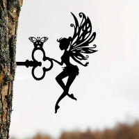 Juego De 2 Palos De Jardín Con Hechicera Y Gato Silueta De Hierro Para Decoración De Jardín Y Courtyard Arte En La Ramas De Árbol Plug-in En Tumba De Árbol - details 10
