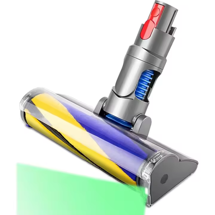 Cepillo suave para suelos duros, compatible con V7 V8 V10 V11 V15v7v8v10v11 Cepillo para suelos con accionamiento directo y luz verde WKD, ilumina el polvo oculto en suelos de parquet - 1