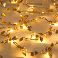 Luces De Cadena LED Hojas Doradas Para Decoración De Fiesta Y Bodas En El Salón Y Dormitorio Batería Operada Decoración De Año Nuevo Cumpleaños Navidad - details 4