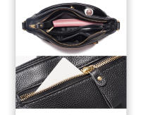 Bolso De Hombro Para Mujer Zency De Cuero Genuino Con Patrón De Flor De Piedra Y Piel De Cocodrilo Vintage Gran Capacidad Bandolera - details 3