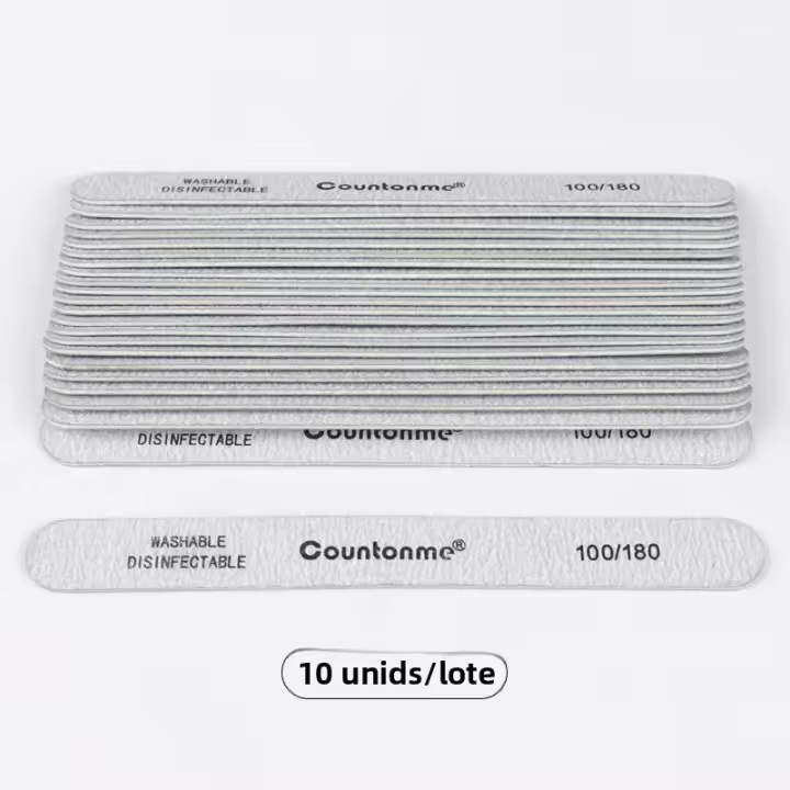 10Pcs Archos De Uñas Lavables De Madera Con 180/240 Grit Para Manicura Y Acrílico Para Hombres Y Mujeres Suministros De Salón - 1