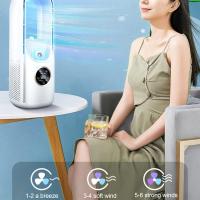 Ventilador USB sin Aspas, aire acondicionado, humidificador, Selección de 6 velidades, Diseño de Control Táctico, habitación, oficina (color: Blanco) - details 3