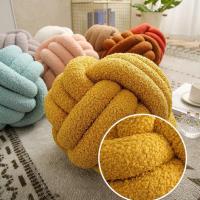 Cojín Decorativo De Veludo De Oveja Tejido a Mano Ultra Suave Para Sofá Y Baño Con Nudo Redondo Accesorio De Compañería Para Adultos - details 2