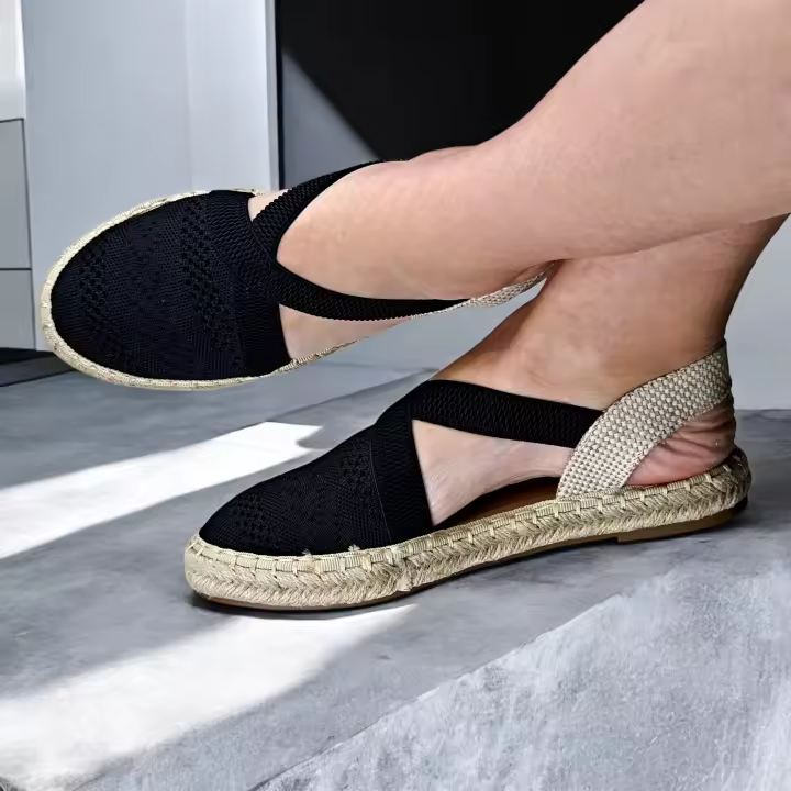 Calzados soraia, espadreña para mujer con plataforma plana de yute comodas para uso casual. - 1