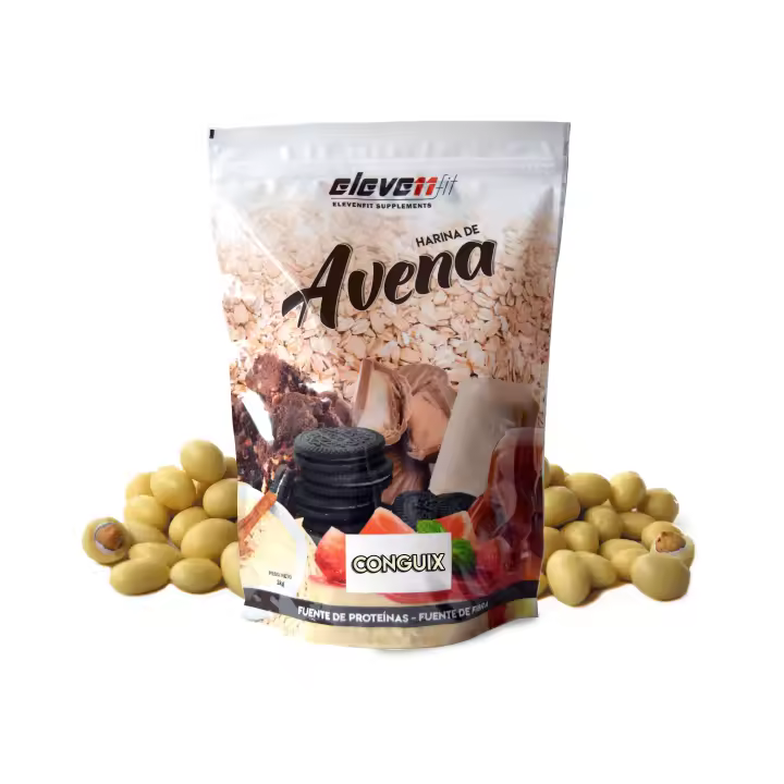 Eleven Fit Harina de Avena / Fuente de Hidratos de Carbono y Proteínas - Ideal para Tortitas - 18 Deliciosos Sabores - Efecto Saciante y Beneficios de Alta Nutrientes Sabor Conguix 1KG - 1