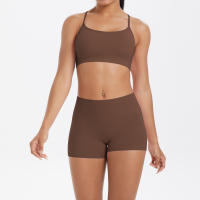 Conjunto De Yoga Para Mujer Con Top Deportivo Y Shorts Cortos Conjunto De Entrenamiento Con Bolsillos Transpirable Y Eco-amigable - details 1